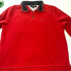 Tommy Hilfiger Red Quarter-Zip Sweater